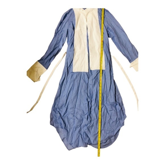 Zara oxford blue bib front split side‎ cotton buttoned down dress size small - Picture 10 of 16